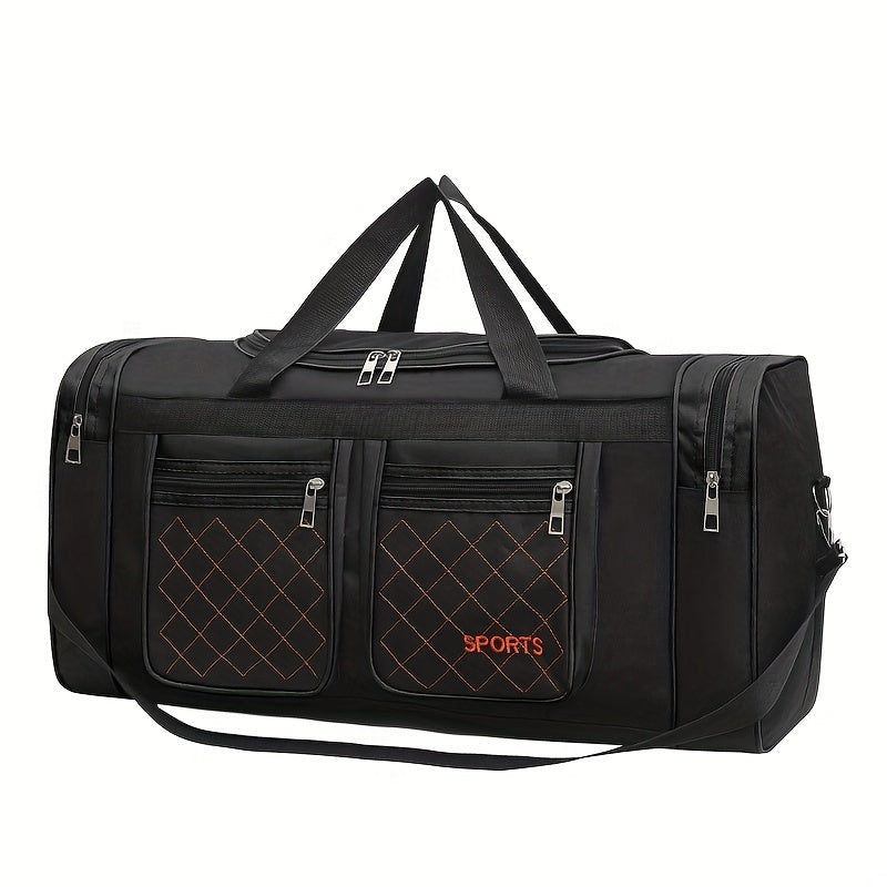 [Durable Nylon Duffel Bag] Large Capacity Heavy-Duty Nylon Duffel Bag for Men & Women - & Checkered Sporty Travel Tote with Adjustable Shoulder Strap, Multiple Compartments & Zipper Closure, Spacious Gym, Weekend, Business, S ferrersa