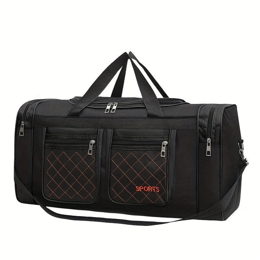 [Durable Nylon Duffel Bag] Large Capacity Heavy-Duty Nylon Duffel Bag for Men & Women - & Checkered Sporty Travel Tote with Adjustable Shoulder Strap, Multiple Compartments & Zipper Closure, Spacious Gym, Weekend, Business, S ferrersa
