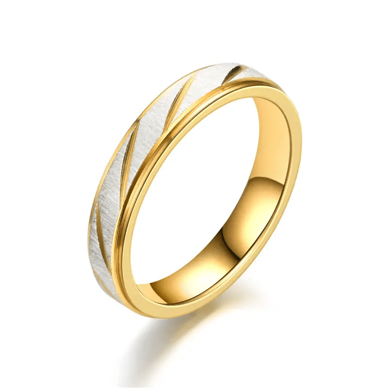 1 Pair of 18K Gold Plated Fashion New Novel Step Batch Flower Diagonal Couple Ring Jewelry Accessory Gift, Love Token, Matching Rings, Trendy Accessory, Stylish Ring, Highquality Plating, Durable Jewelry, Floral Ring, Stateme ferrersa