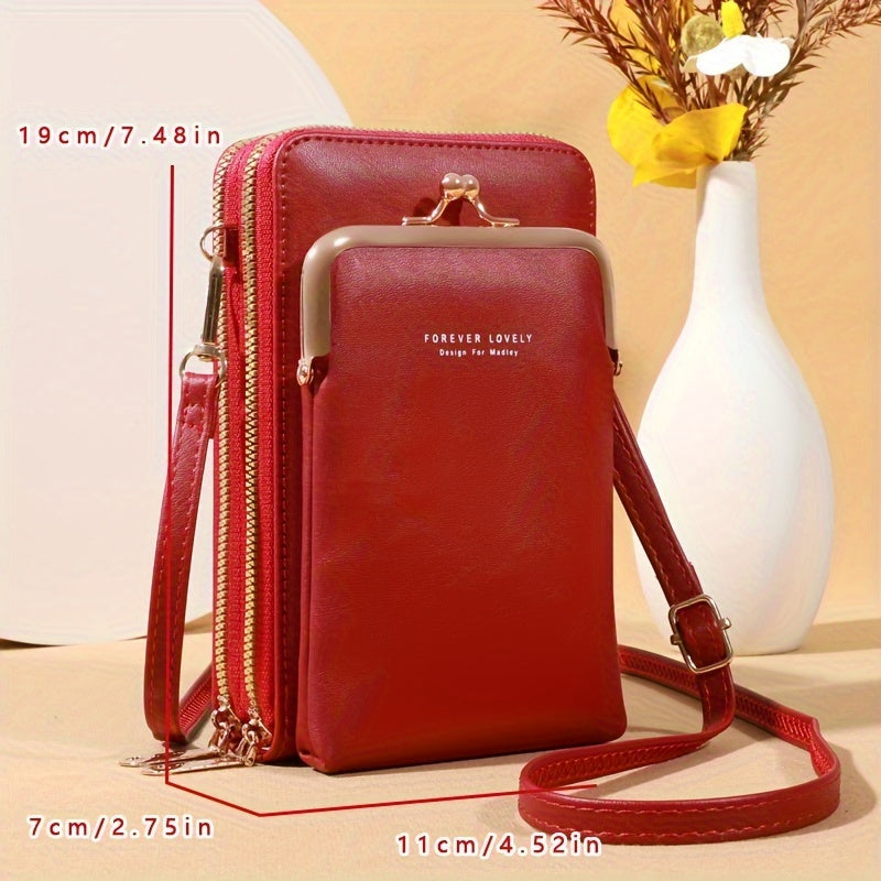 [Elegant Phone Wallet] Elegant and Fashionable Phone Wallet | Secure Kiss Lock Design, Lightweight and Neat - Holds Phone, Large Cash Cards, Small Cosmetics - Must-Have for Women Traveling ferrersa