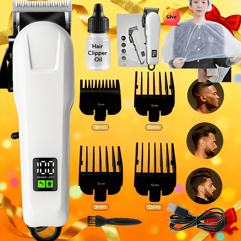 Men's Professional Electric Barber & Home Hair Clipper Set - All-in-One Clipper with Digital LCD Screen, USB Rechargeable, Barber Kit Suitable for Dad, Him - Ideal Gift for Father's Day, Valentine's Day ferrersa