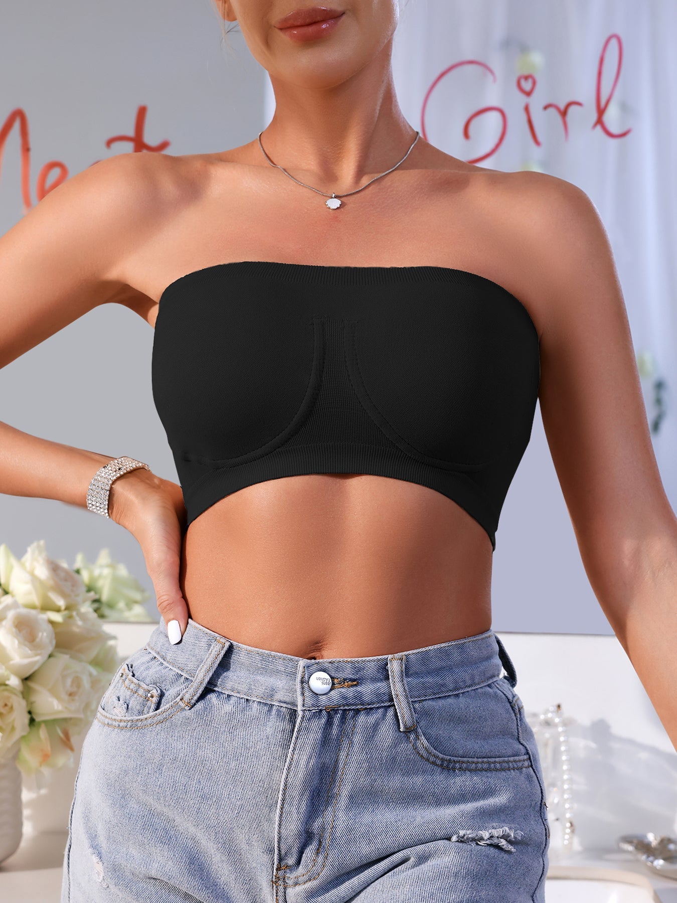 3PCS EssElegance Strapless Seamless Bandeau Tube Bra - Wire-Free Non-Slip Design, High-Stretch & Breathable For Backless Dresses, Daily Comfort ferrersa