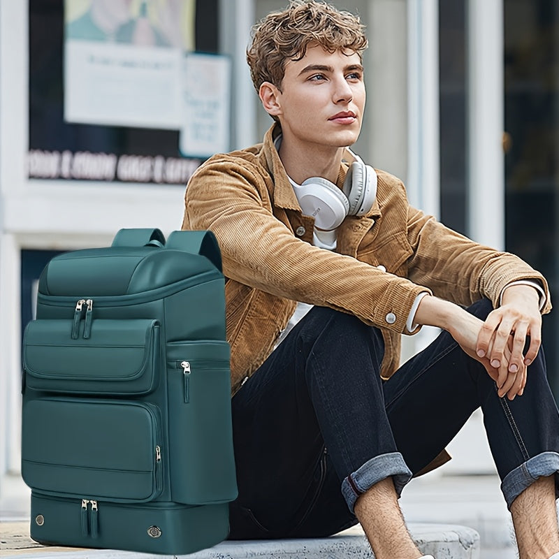 Large And Functional Travel Backpack, Sturdy Carry-On Backpack That Converts to a Duffle Bag with an Integrated USB Charging Port, Multi-Purpose Laptop Daypack for Both Men And Women, Heavy-Duty And, Dark Green Color ferrersa