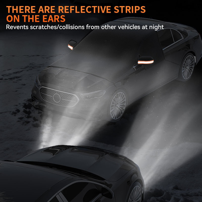 Magnetic Car Windshield Snow Cover - Heavy-Duty Oxford Fabric Windshield with 5- Anti-Snow Shield, Portable Scratch-Resistant Cover Suitable for /SUVs, Winter Car Accessory (No Drill Installation) ferrersa