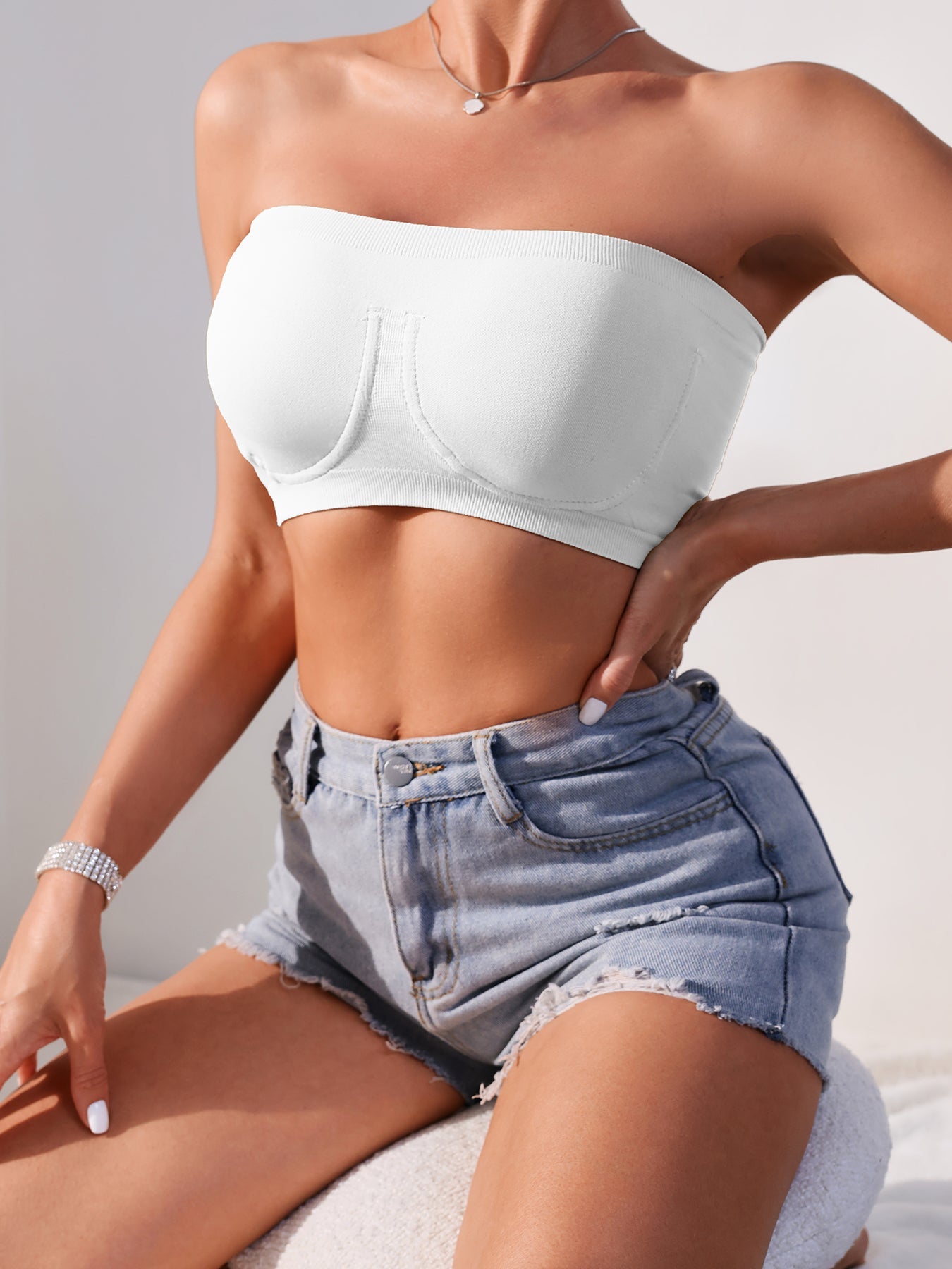 3PCS EssElegance Strapless Seamless Bandeau Tube Bra - Wire-Free Non-Slip Design, High-Stretch & Breathable For Backless Dresses, Daily Comfort ferrersa