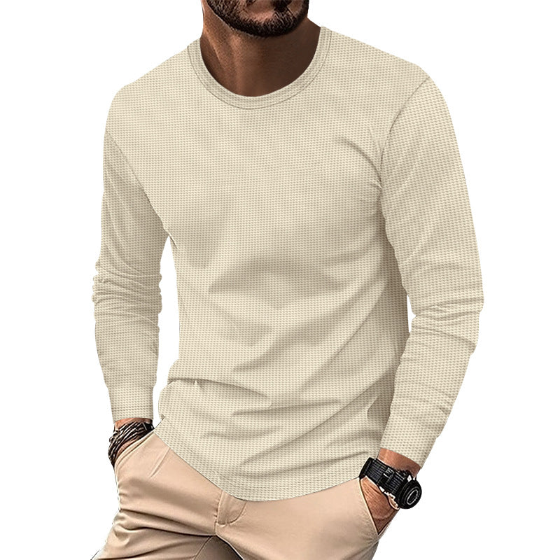 Round Neck Waffle Casual Top For Men ferrersa