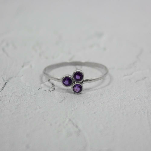 Amethyst Cluster Sterling Silver Ring ferrersa