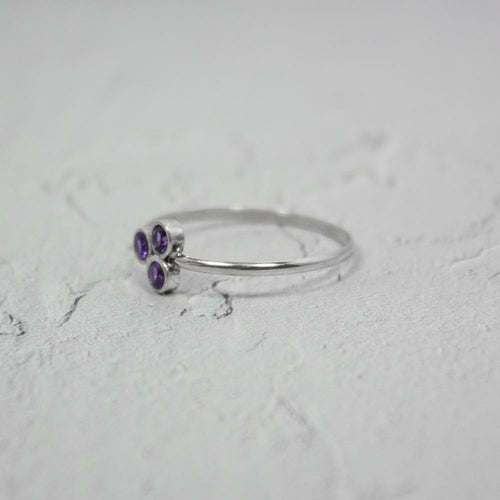 Amethyst Cluster Sterling Silver Ring ferrersa