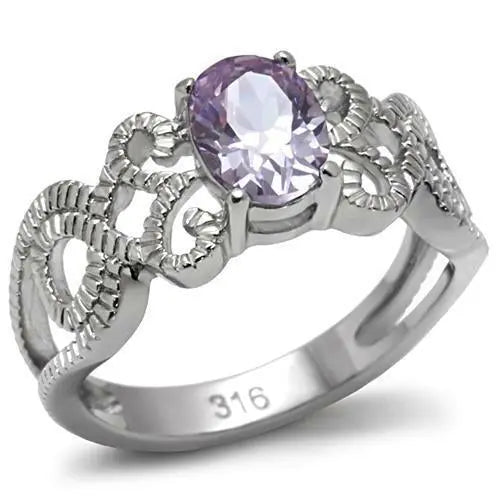 TK079 - High polished (no plating) Stainless Steel Ring with AAA Grade ferrersa